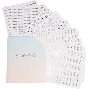 Clear Medium Pink Foil Planner Stickers - Productivity - Functional - Icons - Words - Over 600 Stickers - Folder Included - Minimal - Cherry Soda