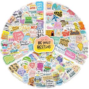 300 Pieces Inspirational Quote Stickers for Teens Students Teachers, Motivational Stickers for Water Bottles Women, Aesthetic Laptop Decals Waterproof Vinyl Positive Stickers for Planners Scrapbooking