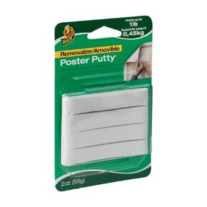 Duck PTY-2 Brand Removable Mounting Poster Putty, 2 oz., White (1436912)
