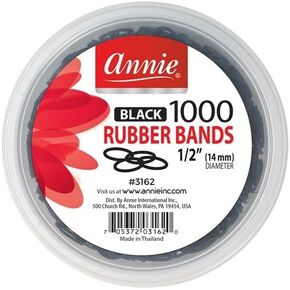 ANNIE 1000 RUBBER BANDS 1/2" #BLACK