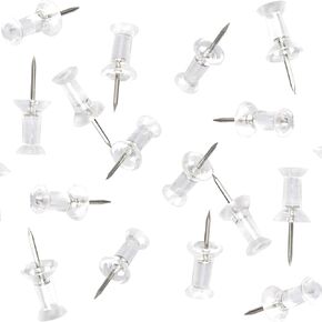 Push Pins 200 Count, Push Pins Tacks,DEEINN Push Pins, Clear Plastic Head, Steel Point, Clear Thumb Tacks Steel Point, Plastic Head Steel Pin