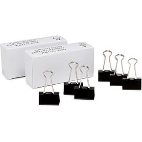 Amazon Basics Binder Paper Clip, 96 Count (8 Pack of 12), Medium, Black
