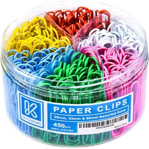 750 Paper Clips Assorted Sizes Small, Medium and Large Paper Clips for Paperwork Ideal for Home, School and Office Use (Assorted, Silver)