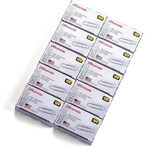 Officemate Premium #1 Paper Clips, 1,000 Paper Clips (10 Boxes of 100 Each) (99916) , Silver