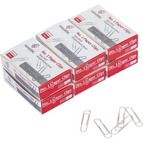 PAPERPAL #1 Nonskid Paper Clips, 600 Medium Paper Clips (6 Boxes of 100 Each), Paperclips for Office School & Personal Use, Daily DIY, 1-2/7" Silver Heavy Duty Non-Skid Paper Clip Standard Size