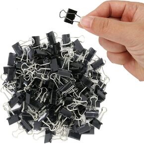 120 Pack Mini Binder Clips, Black Binder Clips, Small Paper Clips 15mm 5/8 Inch. Micro Size Office Clips for Home School Office and Business.