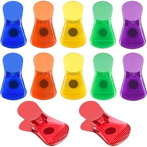 Bag Clips, 12 Pack Food Chip Snack Bag Sealing Clips, Color Refrigerator Magnet Clips Air-Tight Clips for Home Kitchen Storage