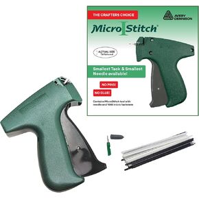 The Original MicroStitch® Tagging Gun Kit – Includes Micro Stitch Tagging Tool, 1 Needle, 600 White Fasteners & 480 Black Fasteners (Starter Kit)