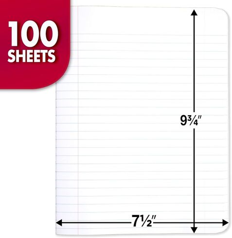 Mead Composition Notebooks, Wide Ruled Paper, 100 Sheets, Comp Book, 5 Pack (72368) in Kuwait
