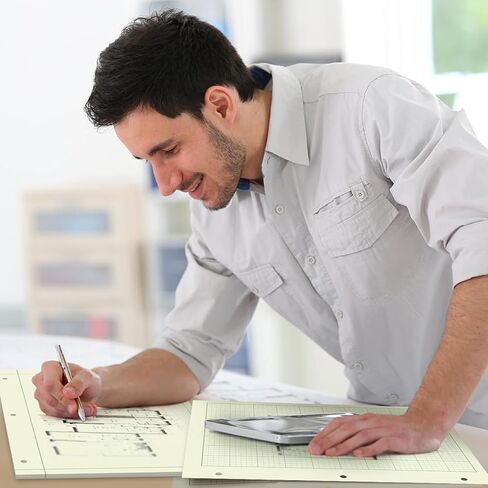 10 وسادات دفتر ورق هندسي، دفتر هندسي، دفتر ورق رسم بياني، 8.5 × 11 بوصة، 5 مربعات في البوصة، 100 ورقة لكل وسادة، ورق شبكي 3 فتحات مثقوبة in Kuwait