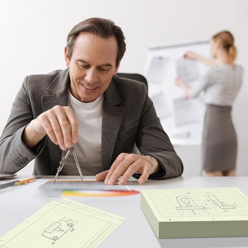 10 وسادات دفتر ورق هندسي، دفتر هندسي، دفتر ورق رسم بياني، 8.5 × 11 بوصة، 5 مربعات في البوصة، 100 ورقة لكل وسادة، ورق شبكي 3 فتحات مثقوبة in Kuwait