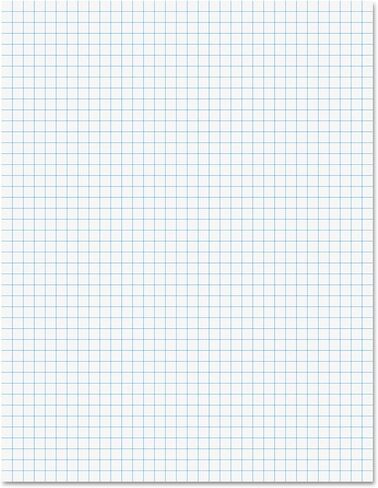 Ampad 8 1/2 x 11 Inches White Quad Pad, 4 Square Inch, 50 Sheets, 1 Each (22-030C) in Kuwait