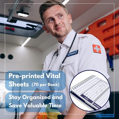 دفتر الإحصاءات الحيوية لـ EMT/First Responders - دفتر طبي مقاس 8 × 4 بوصة للعلامات الحيوية ومعلومات إضافية للمريض - 210 صفحة (3 عبوات) in Saudi Arabia