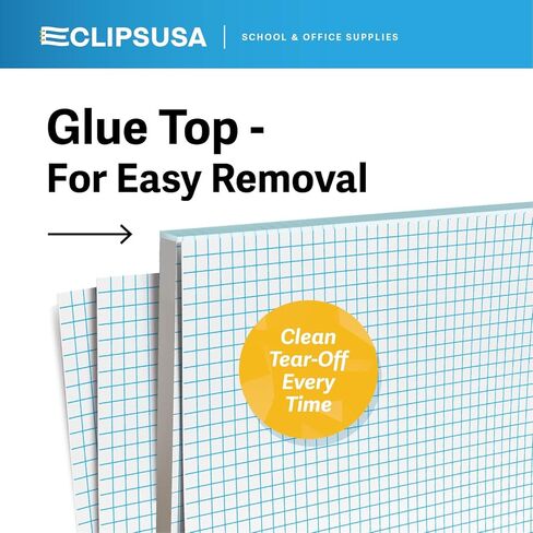 لوحة ورق رسم بياني من E-CLIPS USA، دفتر ورق رسم بياني، لوحة ورق رسم بياني رباعية مقاس 4 × 4 بوصة، وسادات ورق رسم بياني مقاس 8.5 × 11، ورق صياغة، 50 ورقة لكل وسادة (3 عبوات) in Kuwait