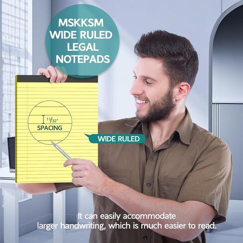 Legal Pads 8.5 x 11, 6 Pack Yellow Note Pads 8.5 x 11 Writing Pads, Wide Ruled Legal Notepads, Lined Pads of Paper Yellow Paper Pads, 30 Sheets Per Notepad for School, Home, Office, Business in Saudi Arabia