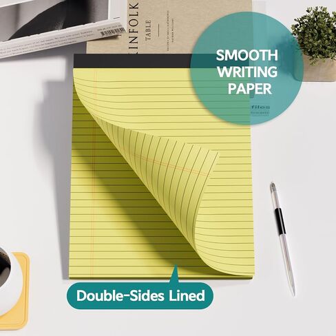 Legal Pads 8.5 x 11, 6 Pack Yellow Note Pads 8.5 x 11 Writing Pads, Wide Ruled Legal Notepads, Lined Pads of Paper Yellow Paper Pads, 30 Sheets Per Notepad for School, Home, Office, Business in Saudi Arabia