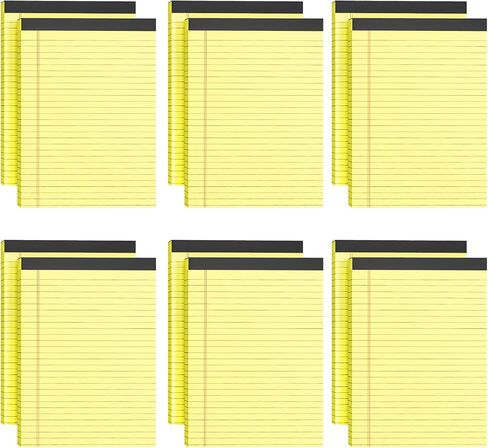 Legal Pads 8.5 x 11, 6 Pack Yellow Note Pads 8.5 x 11 Writing Pads, Wide Ruled Legal Notepads, Lined Pads of Paper Yellow Paper Pads, 30 Sheets Per Notepad for School, Home, Office, Business in Saudi Arabia