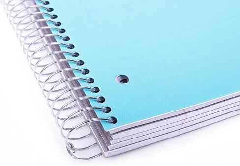 دفاتر ملاحظات حلزونية متينة من Mintra Office، 5 موضوعات، (أزرق مخضر، خطوط واسعة) حزمة واحدة، 200 ورقة، جيوب بولي، غطاء مقاوم للرطوبة، المدرسة، المكتب، الأعمال التجارية، المهنية in Kuwait