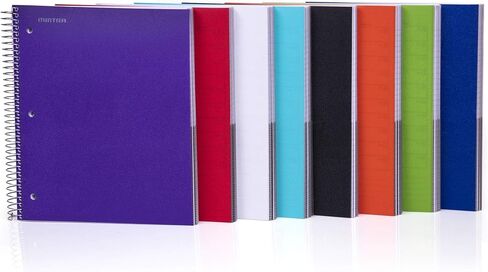 دفاتر ملاحظات حلزونية متينة من Mintra Office، 5 موضوعات، (أزرق مخضر، خطوط واسعة) حزمة واحدة، 200 ورقة، جيوب بولي، غطاء مقاوم للرطوبة، المدرسة، المكتب، الأعمال التجارية، المهنية in Kuwait