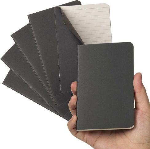 TWONE Pocket Notebook, 6 Pack Softcover Mini Notebooks 3.5" x 5.5" Black Notebook Small Memo Notepad for Men Women Kids Traveler Author, 30 Sheets,60 Lined Pages in Saudi Arabia