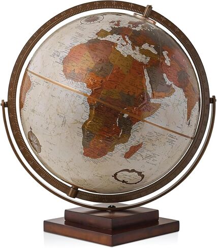 Waypoint Geographic Revolution Globe، قطر 12 بوصة، كرة أرضية لسطح المكتب، حركة جيروماتيكية كاملة التأرجح، كرة زخرفية لديكور المنزل أو المكتب، عتيقة in Saudi Arabia