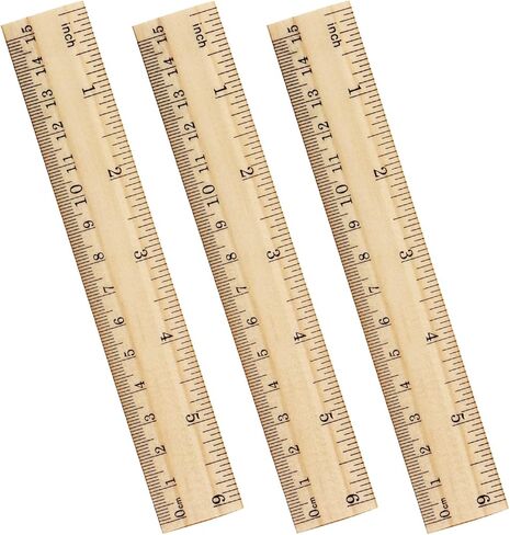 ZZTX 3 Pack Wooden Ruler 12 Inch Rulers Bulk Wood Measuring Ruler for Students Office School Supplies 2 Scale (30 cm) in Kuwait