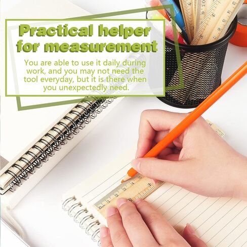 ZZTX 3 Pack Wooden Ruler 12 Inch Rulers Bulk Wood Measuring Ruler for Students Office School Supplies 2 Scale (30 cm) in Kuwait