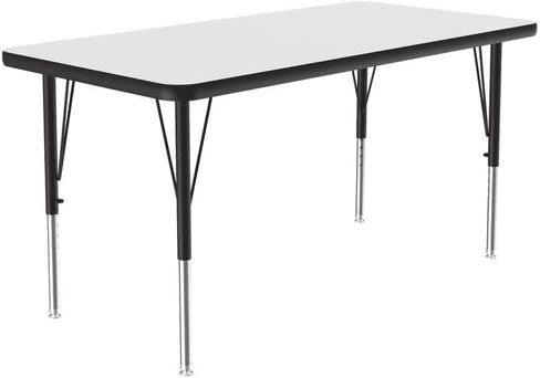 طاولة أنشطة كوريل مستطيلة الشكل مقاس 24 بوصة × 48 بوصة، قابلة للمسح الجاف/لوح التحديد للفصل الدراسي، ارتفاع قابل للتعديل (19 بوصة - 29 بوصة)، صفائح بيضاء متينة ذات ضغط عالي، أثاث مدرسي (ACZ2448DE-REC-80) in Kuwait