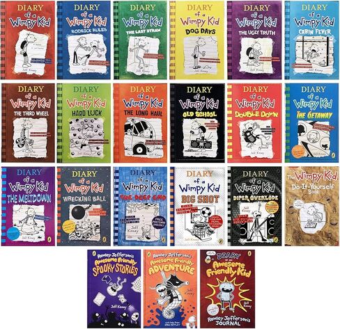 Diary of a Wimpy Kid Series Box of Books , 21 Books of Boxed Set, Complete 1-21 Books Collection, Paperback, (Include the Deep End , Big Shot Diary) in Saudi Arabia