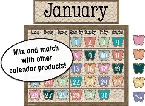 المعلم أنشأ الموارد الصفحة الرئيسية الحلو الفصول الدراسية الفراشات أيام التقويم، TCR8549 متعدد in Kuwait