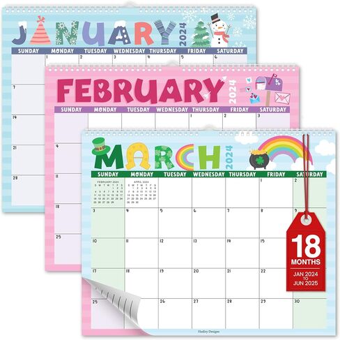 Hadley Designs Doodle Large Wall Calendar 2024-2025 - 18 Month Wall Calendar 2024-2025, Monthly Wall Calendar 2024 Large, Calendario 2024 Calendar Wall, Calendars 2024 Wall Calendar in Saudi Arabia