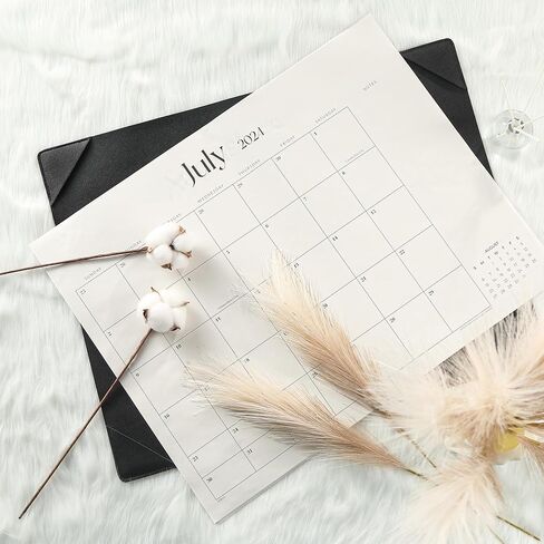 تقويم مكتب مبسط 2024-2025 مع حصيرة سطح المكتب، تقويم لوحة مكتب كبير من Cabbrix مقاس 21 × 16.5 بوصة يمتد من يناير 2024 إلى يونيو 2025، تقويم مكتب نشاف 2024-2025 للمدرسة المنزلية والمكتب (بني) in Kuwait