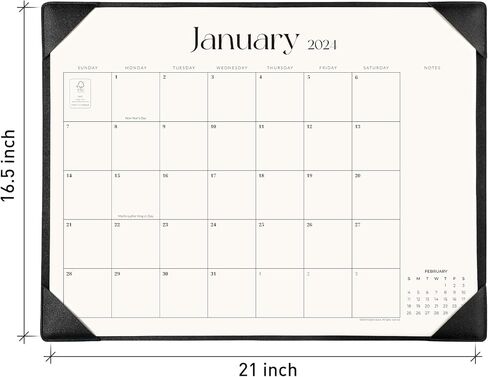 تقويم مكتب مبسط 2024-2025 مع حصيرة سطح المكتب، تقويم لوحة مكتب كبير من Cabbrix مقاس 21 × 16.5 بوصة يمتد من يناير 2024 إلى يونيو 2025، تقويم مكتب نشاف 2024-2025 للمدرسة المنزلية والمكتب (بني) in Kuwait