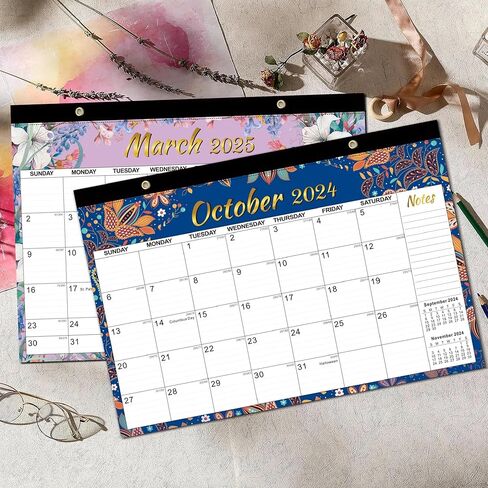 تقويم مكتب 2024-2025 - 18 شهرًا يناير 2024 - يونيو 2025، كبير 17 بوصة × 11.5 بوصة تقويم مكتب/جدار شهري 2024، ورق سميك، كتل كبيرة مسطرة، غطاء بلاستيكي شفاف لمكتب المدرسة المنزلية in Kuwait