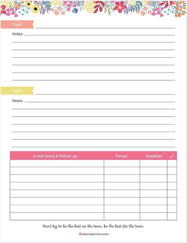 bloom daily planners Horizontal Weekly Tear-Off To Do List Planning Pad - Undated Notepad Organizer & Healthy Habit Tracker - 8.5" x 11" - Floral in Kuwait