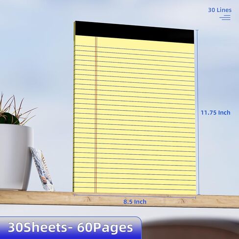 وسادات قانونية مقاس 8.5 × 11.75 بوصة، 2 حزمة من وسادات الملاحظات 30 ورقة مفكرة مثقوبة، وسادة كتابة مطبوعة على الوجهين، وسادة قانونية من الورق السميك 21 رطل in Kuwait