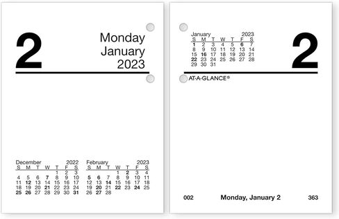إعادة تعبئة تقويم المكتب اليومي AT-A-GLANCE 2023، 3 بوصة × 3-3/4 بوصة، صغير الحجم، إعادة التعبئة A، أوراق فضفاضة (E91950) in Saudi Arabia