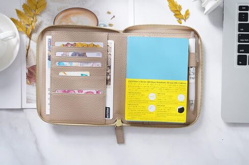 غطاء جلدي بسحاب من Moterm لأجهزة الكمبيوتر المحمولة مقاس A6 - يناسب مخططي Hobonichi وStalology وMidori MD (مرصوف بالحصى) in Saudi Arabia