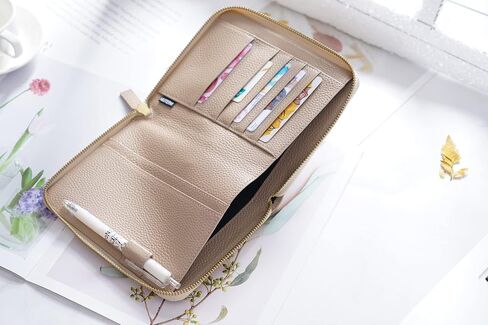 غطاء جلدي بسحاب من Moterm لأجهزة الكمبيوتر المحمولة مقاس A6 - يناسب مخططي Hobonichi وStalology وMidori MD (مرصوف بالحصى) in Saudi Arabia