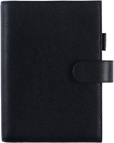 غطاء جلدي من Moterm لأجهزة الكمبيوتر المحمولة مقاس A5 - يناسب ابن عم Hobonichi ومخططي Stalogy وMidori MD، مع حلقة قلم وفتحات للبطاقات وجيب خلفي (جذر الشمندر المرصوف بالحصى) in Kuwait