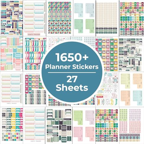 Little More Planner Stickers – 27 Sheets – 1650+ Productivity Stickers for Your Organizer Planner – 2024-2025 Calendar Stickers & Planner Accessories in Saudi Arabia