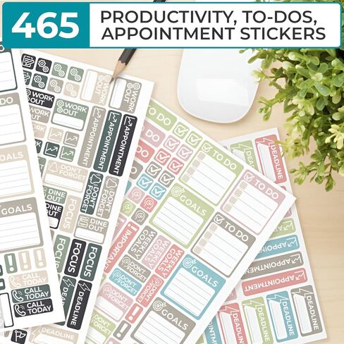 Little More Planner Stickers – 27 Sheets – 1650+ Productivity Stickers for Your Organizer Planner – 2024-2025 Calendar Stickers & Planner Accessories in Saudi Arabia