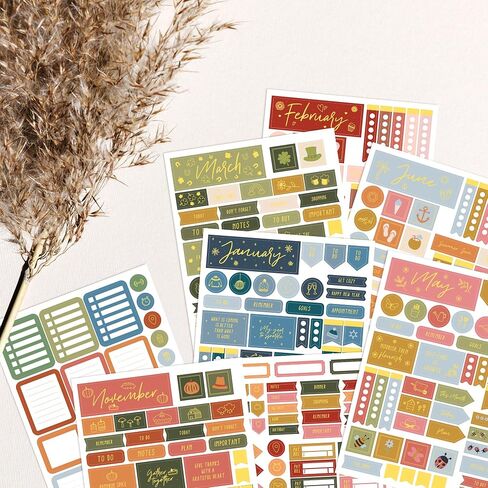 Aesthetic Gold Foil Planner Stickers for Fun Planning - 700+ Monthly Minimalist Designs for Your Calendar or Scrapbook - The Perfect Sticker Accessories to Enhance Your Daily Bullet Journaling in Saudi Arabia