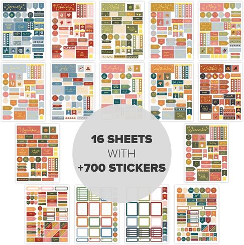 Aesthetic Gold Foil Planner Stickers for Fun Planning - 700+ Monthly Minimalist Designs for Your Calendar or Scrapbook - The Perfect Sticker Accessories to Enhance Your Daily Bullet Journaling in Saudi Arabia