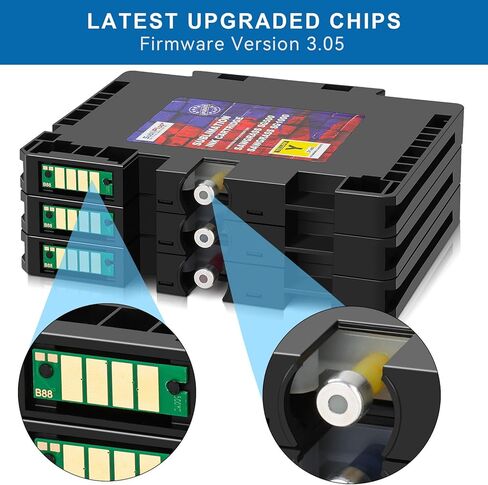 خراطيش حبر التسامي SG500 SG1000 متوافقة مع طابعات SAWGRASS Virtuoso SG500 SG1000 | الإصدار 3.05 من البرامج الثابتة المحدثة (8 حزم، 2 أسود، 2 سماوي، 2 أرجواني، 2 أصفر) in Kuwait