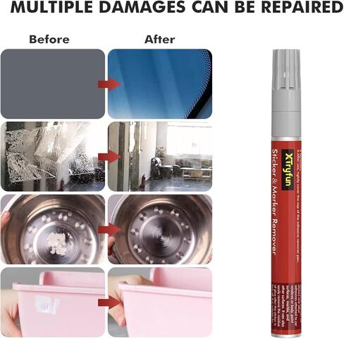 XTryfun Adhesive Remover, Multi-Surface Safe Sticker Marker Remover Pen, Rapid Safely Removes Stickers, Glue, Decals, Label, Tape, Sticky Residues and More from Car Furniture Tile Wood Floor and More in Saudi Arabia