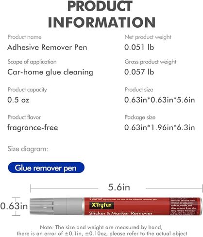 XTryfun Adhesive Remover, Multi-Surface Safe Sticker Marker Remover Pen, Rapid Safely Removes Stickers, Glue, Decals, Label, Tape, Sticky Residues and More from Car Furniture Tile Wood Floor and More in Saudi Arabia