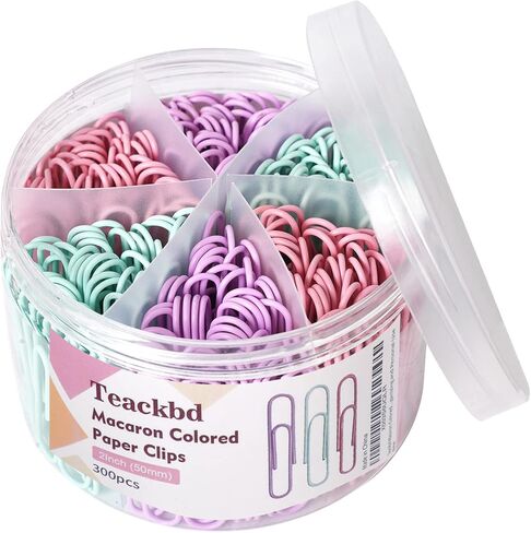 Macaron Colored Paper Clips, Large Paper Clip, 2" Jumbo Paper Clips,300pcs Big Paper Clips for Office Supplies in Saudi Arabia