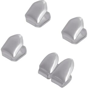 4Pcs Gold Silver Plated Teeth Hip Hop Tooth Gold Grillz 4 Top Teeth Grillz Hip Hop Tooth Caps Accessories for Men Women Hip Hop Costume Rappers Costume Performers Party Halloween