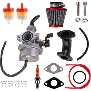 BlueStars PZ22 Carburetor Kit - for 70cc 110cc 125cc SSR TaoTao Coolster Apollo RFZ Coleman ATV Dirt Bike - w/ 38mm Air Filter, Intake Pipe, Fuel Filters, Fuel Line, Gaskets, Clamp, Spark Plug